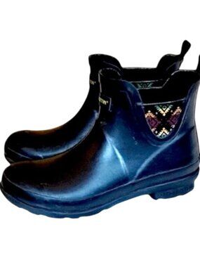 Pendleton Chelsea Patterned Rainboot 9 Rubber Ankle Rain Boots